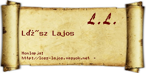 Lősz Lajos névjegykártya